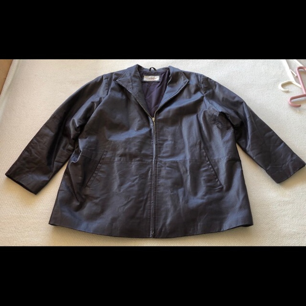 Purple Leather Jacket Coat